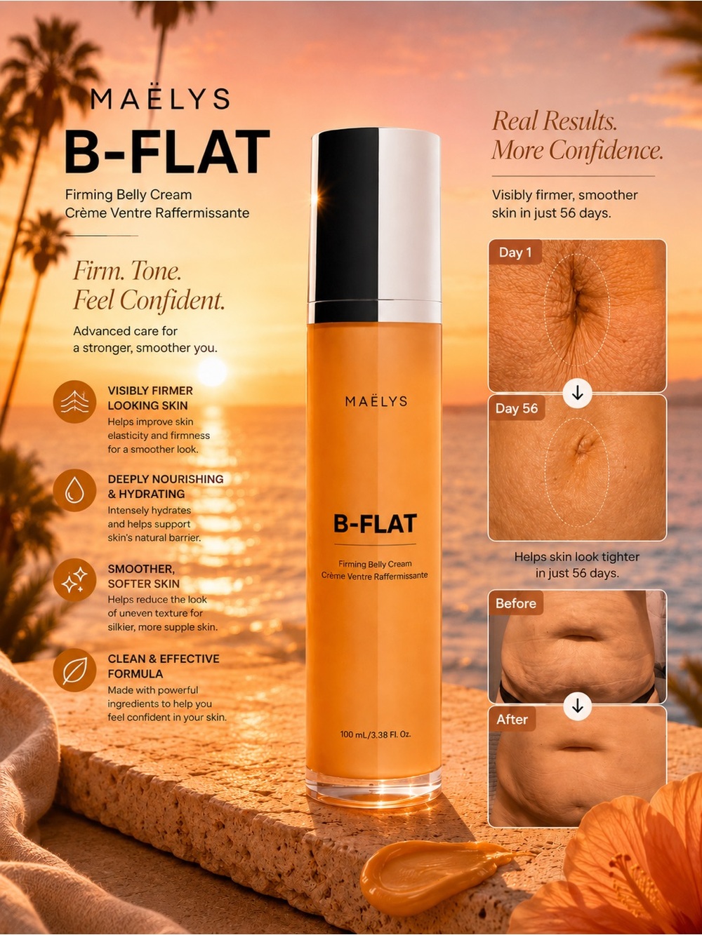 MAËLYS B-FLAT Firming Belly Cream